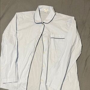 J. Crew Pale Blue Shirt with Dark Blue Trim